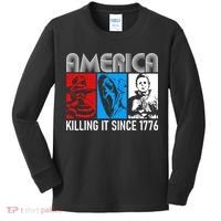 America Killing It Since 1776 Horror The Red White And Blue Kids Long Sleeve Shirt thumb 0