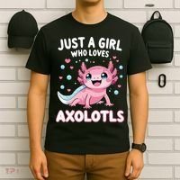Axolotl Kawaii Just A Girl Who Loves Axolotls T-Shirt thumb 6