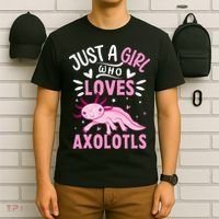Axolotl Kawaii Just A Girl Who Loves Axolotls T-Shirt thumb 6