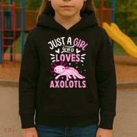 Axolotl Kawaii Just A Girl Who Loves Axolotls Kids Hoodie thumb 3