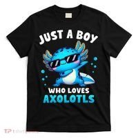 Axolotl Kawaii Just A Boy Who Loves Axolotls Dabbing Axolotl T-Shirt thumb 0