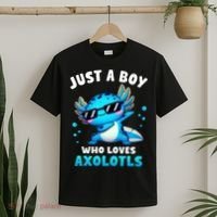 Axolotl Kawaii Just A Boy Who Loves Axolotls Dabbing Axolotl T-Shirt thumb 2