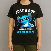 Axolotl Kawaii Just A Boy Who Loves Axolotls Dabbing Axolotl T-Shirt thumb 4