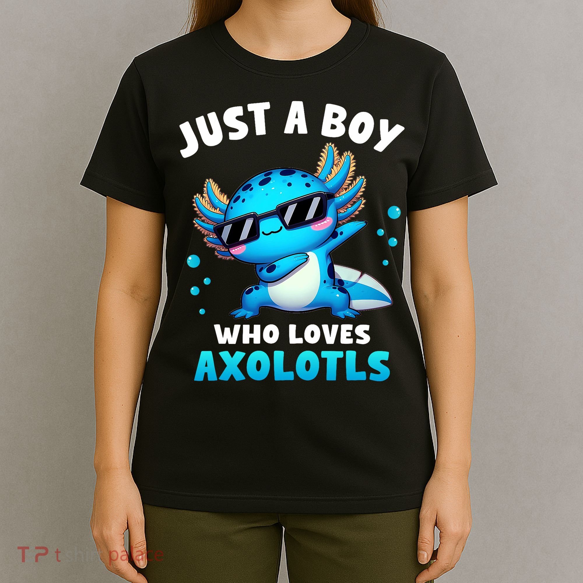 Axolotl Kawaii Just A Boy Who Loves Axolotls Dabbing Axolotl T-Shirt