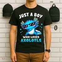 Axolotl Kawaii Just A Boy Who Loves Axolotls Dabbing Axolotl T-Shirt thumb 6