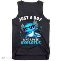 Axolotl Kawaii Just A Boy Who Loves Axolotls Dabbing Axolotl Tank Top thumb 0