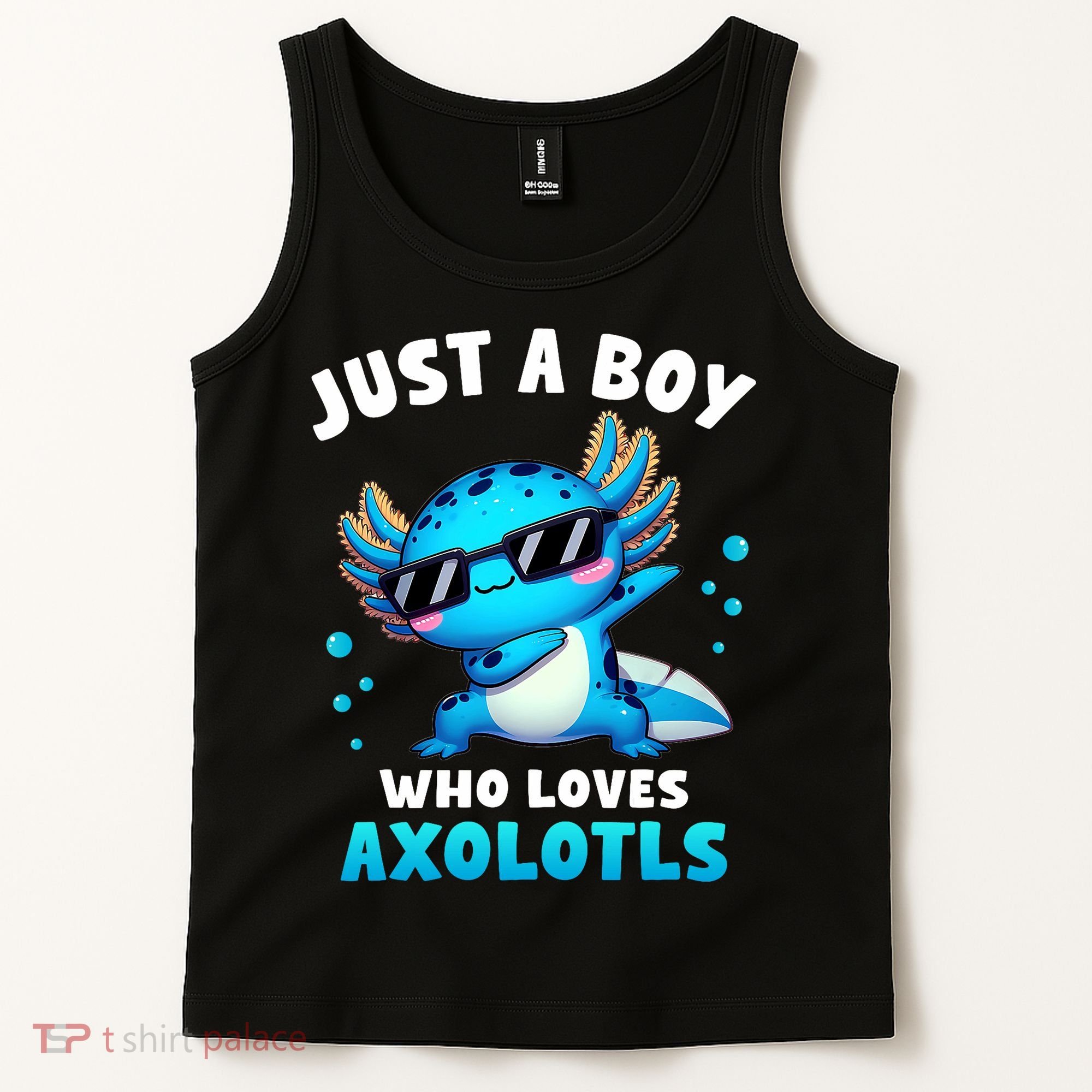 Axolotl Kawaii Just A Boy Who Loves Axolotls Dabbing Axolotl Tank Top