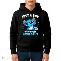 Axolotl Kawaii Just A Boy Who Loves Axolotls Dabbing Axolotl Kids Hoodie thumb 4