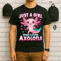 Axolotl Kawaii  Just A Girl Who Loves Axolotls T-Shirt thumb 6