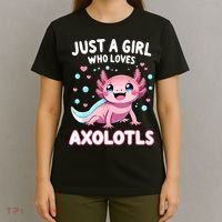 Axolotl Kawaii Just A Girl Who Loves Axolotls T-Shirt thumb 4