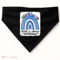 All KidsMatter Pinwheel Blue Rainbow Child Abuse Awareness USA-Made Doggie Bandana thumb 0