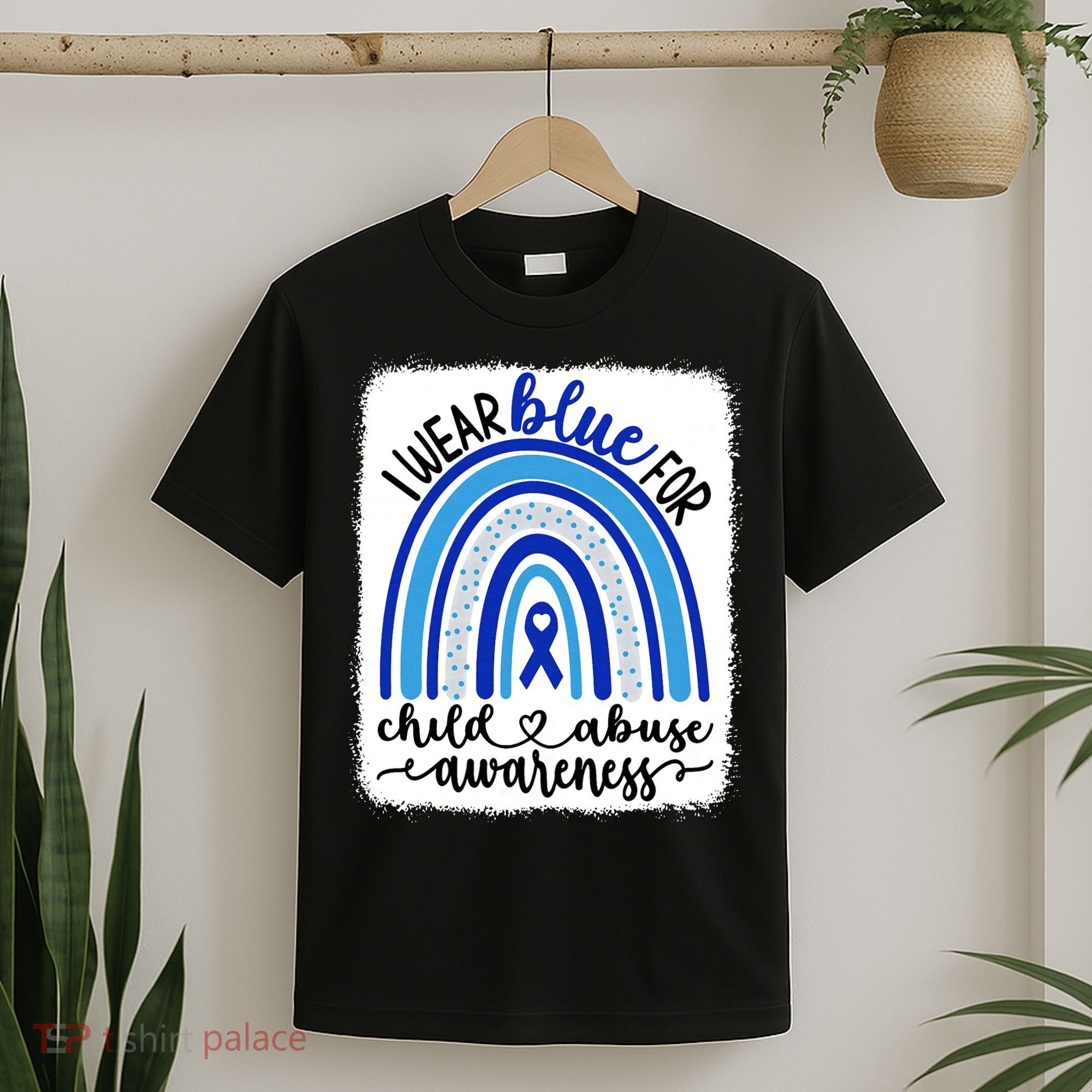 All KidsMatter Pinwheel Blue Rainbow Child Abuse Awareness T-Shirt