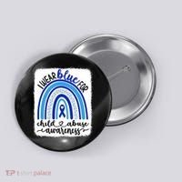 All KidsMatter Pinwheel Blue Rainbow Child Abuse Awareness Button thumb 0