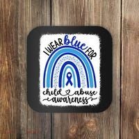 All KidsMatter Pinwheel Blue Rainbow Child Abuse Awareness Coaster thumb 0