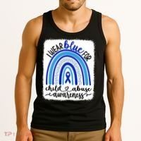 All KidsMatter Pinwheel Blue Rainbow Child Abuse Awareness Tank Top thumb 3