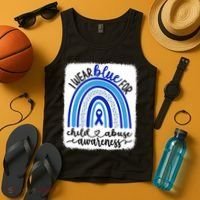 All KidsMatter Pinwheel Blue Rainbow Child Abuse Awareness Tank Top thumb 4