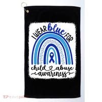 All KidsMatter Pinwheel Blue Rainbow Child Abuse Awareness Golf Towel thumb 0