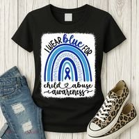 All KidsMatter Pinwheel Blue Rainbow Child Abuse Awareness Women's T-Shirt thumb 3