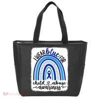 All KidsMatter Pinwheel Blue Rainbow Child Abuse Awareness Tote Bag thumb 0