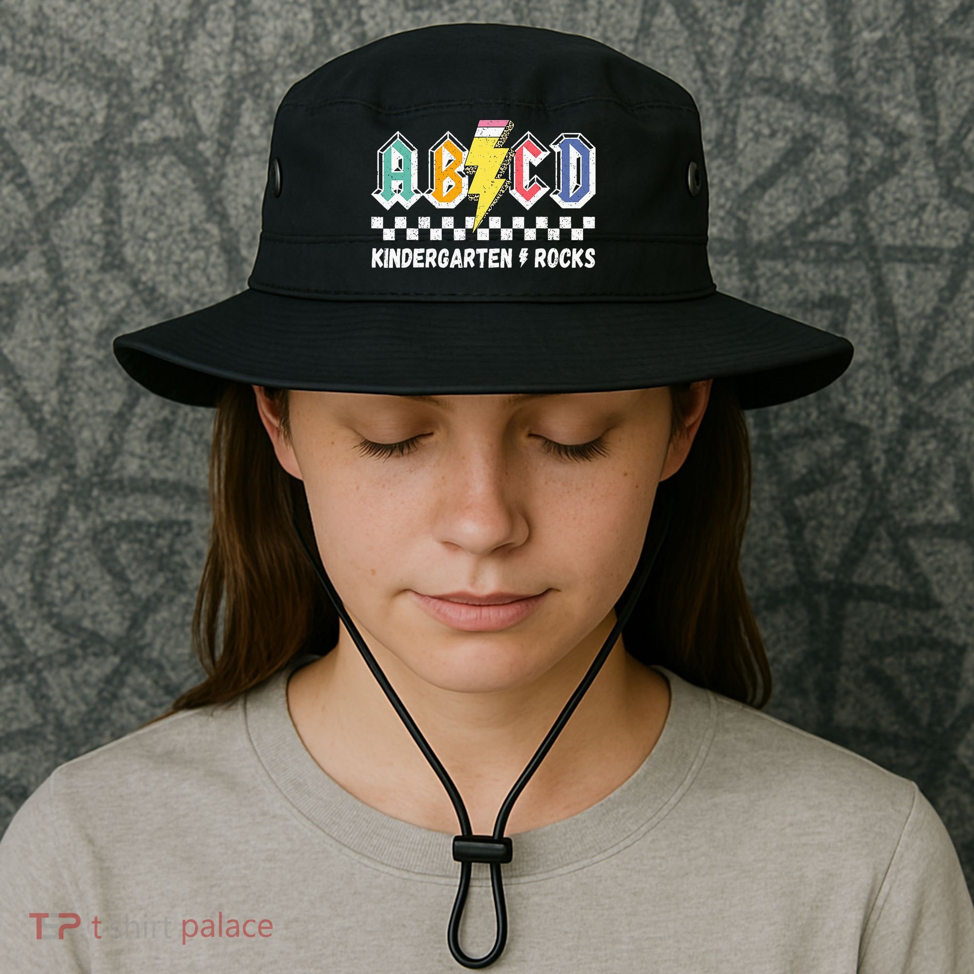 Abcd Kindergarten Rocks Pencil Lightning Teachers Rock Bucket Hat