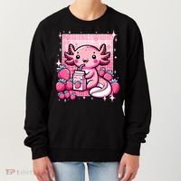 Axolotl Kawaii Strawberry Milk Shake Anime Axolotl Women's Sweatshirt thumb 0