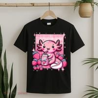 Axolotl Kawaii Strawberry Milk Shake Anime Axolotl T-Shirt thumb 2