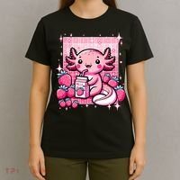 Axolotl Kawaii Strawberry Milk Shake Anime Axolotl T-Shirt thumb 4