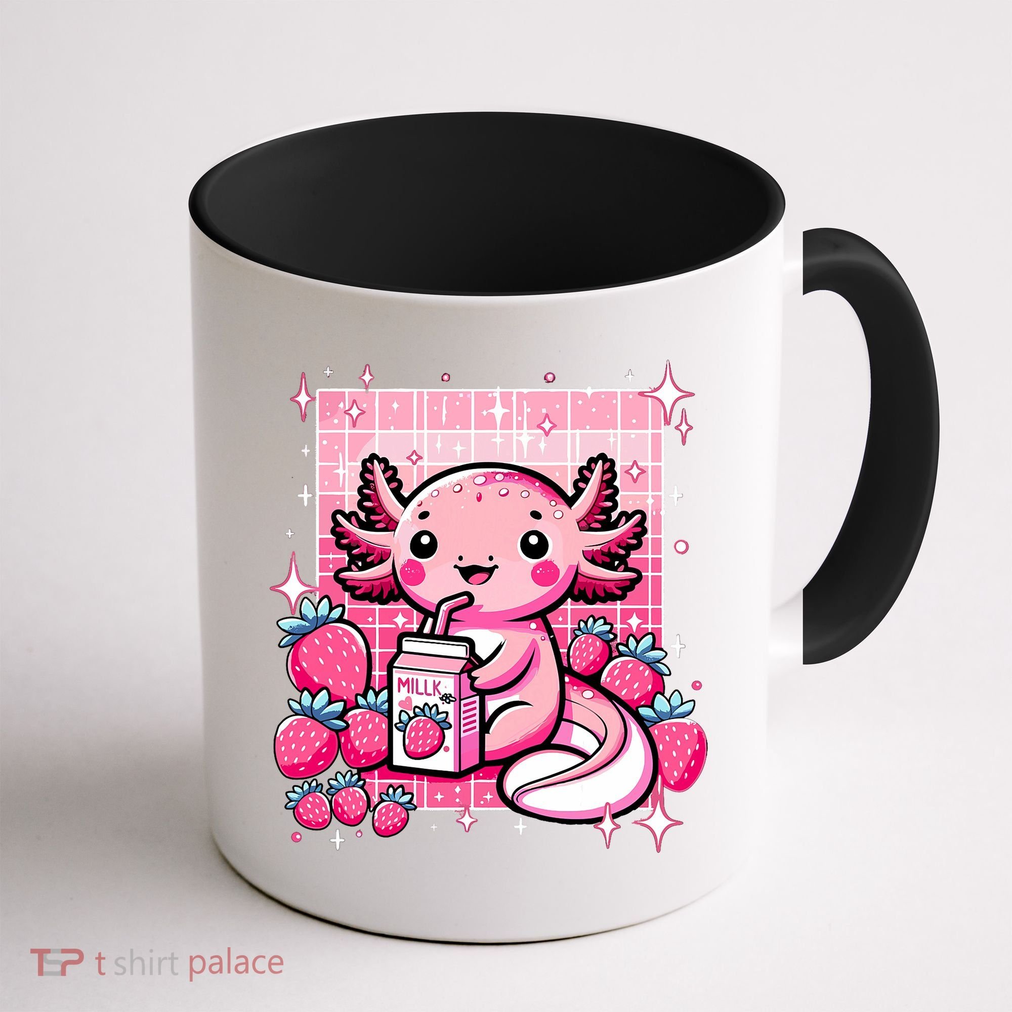 Axolotl Kawaii Strawberry Milk Shake Anime Axolotl Coffee Mug