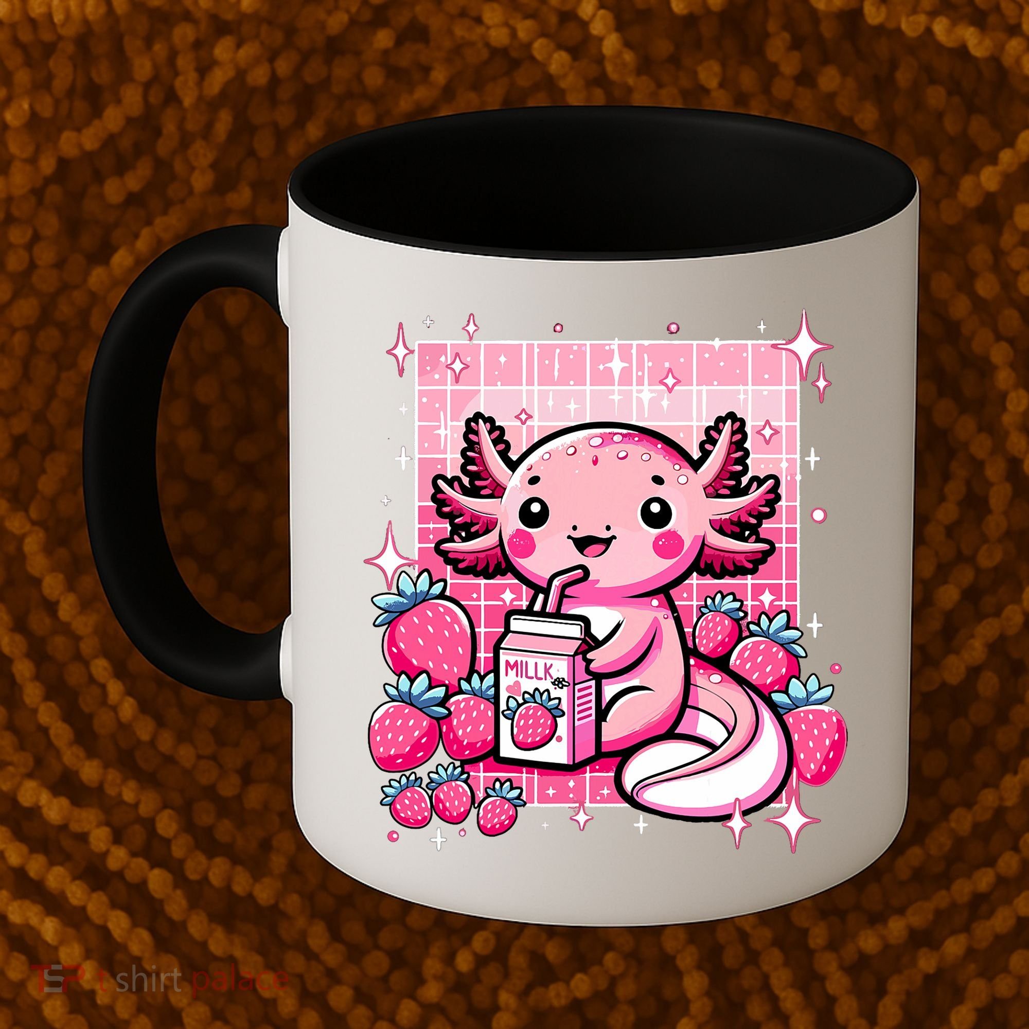 Axolotl Kawaii Strawberry Milk Shake Anime Axolotl Coffee Mug