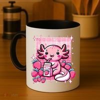 Axolotl Kawaii Strawberry Milk Shake Anime Axolotl Coffee Mug thumb 4