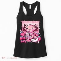 Axolotl Kawaii Strawberry Milk Shake Anime Axolotl Women's Tank Top thumb 0