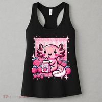 Axolotl Kawaii Strawberry Milk Shake Anime Axolotl Women's Tank Top thumb 3