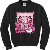 Axolotl Kawaii Strawberry Milk Shake Anime Axolotl Kids Sweatshirt thumb 0