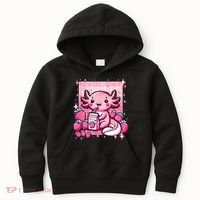 Axolotl Kawaii Strawberry Milk Shake Anime Axolotl Kids Hoodie thumb 0