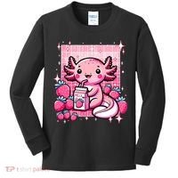 Axolotl Kawaii Strawberry Milk Shake Anime Axolotl Kids Long Sleeve Shirt thumb 0