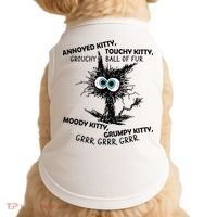 Annoyed Kitty Touchy Kitty Grouchy Ball Of Fur Moody Grumpy Doggie Tank thumb 0