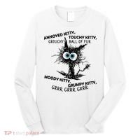 Annoyed Kitty Touchy Kitty Grouchy Ball Of Fur Moody Grumpy Long Sleeve Shirt thumb 0