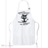 Annoyed Kitty Touchy Kitty Grouchy Ball Of Fur Moody Grumpy Apron thumb 0
