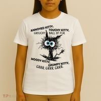 Annoyed Kitty Touchy Kitty Grouchy Ball Of Fur Moody Grumpy T-Shirt thumb 4
