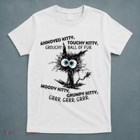 Annoyed Kitty Touchy Kitty Grouchy Ball Of Fur Moody Grumpy T-Shirt thumb 5