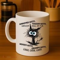 Annoyed Kitty Touchy Kitty Grouchy Ball Of Fur Moody Grumpy Coffee Mug thumb 4