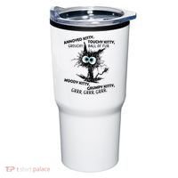 Annoyed Kitty Touchy Kitty Grouchy Ball Of Fur Moody Grumpy Tumbler thumb 0