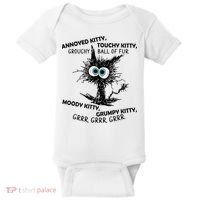 Annoyed Kitty Touchy Kitty Grouchy Ball Of Fur Moody Grumpy Baby Bodysuit thumb 0