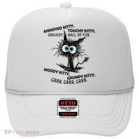 Annoyed Kitty Touchy Kitty Grouchy Ball Of Fur Moody Grumpy Hat thumb 0