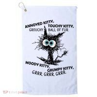 Annoyed Kitty Touchy Kitty Grouchy Ball Of Fur Moody Grumpy Golf Towel thumb 0