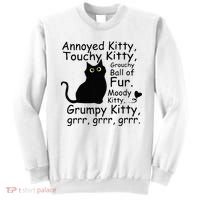 Annoyed Kitty Touchy Kitty Grouchy Ball Of Fur Black Cat Sweatshirt thumb 0
