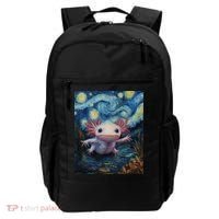 Axolotl Kawaii - Van Gogh Style - Starry Night Graphic  Backpack thumb 0