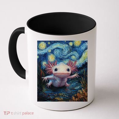 Axolotl Kawaii - Van Gogh Style - Starry Night Graphic  Coffee Mug