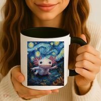 Axolotl Kawaii - Van Gogh Style - Starry Night Graphic  Coffee Mug thumb 3
