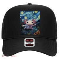 Axolotl Kawaii - Van Gogh Style - Starry Night Graphic  Hat thumb 0